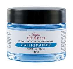 HERBIN | Kalligrafie-inkt — gepigmenteerd, potje 40 ml, Electric blue