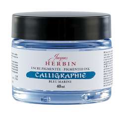 HERBIN | Kalligrafie-inkt — gepigmenteerd, potje 40 ml, Navy blue
