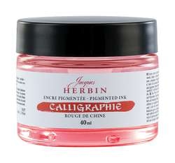 HERBIN | Kalligrafie-inkt — gepigmenteerd, potje 40 ml, Chinese red