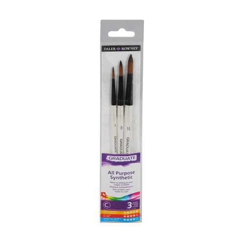 DALER-ROWNEY | GRADUATE penselen  ○ rond ○ 3-set — synthetisch haar 