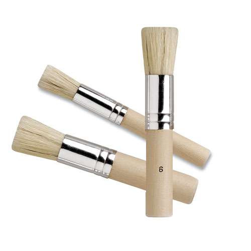 Léonard | Sjabloneerpenselen ○ 3-set L0397RD-1 — varkenshaar 
