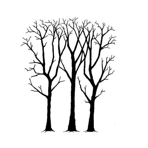 Lavinia Stamp stempel, patroon bomen met bladeren 