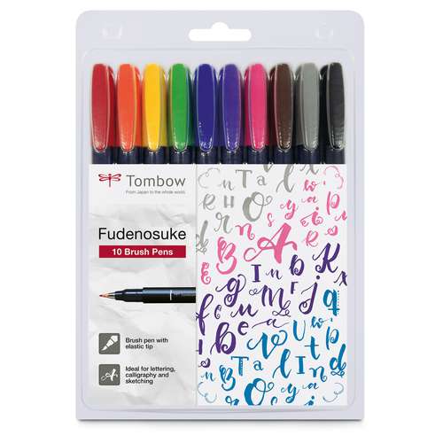 TOMBOW® Brush Pen Fudenosuke, 10-delige set 