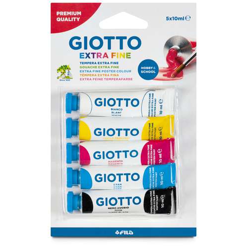 Set extrafijne gouache Giotto - 5 tubes van 10ml 