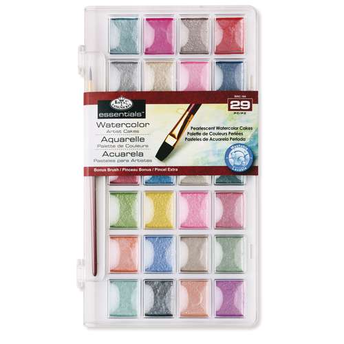 Royal & Langnickel® | essentials™ WATERCOLOR CAKES Pearlescent — 28 + 1-set 