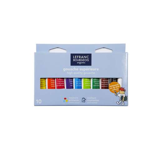 LEFRANC & BOURGEOIS | Gouache voor kinderen — 10+1-set Primaire kleuren 