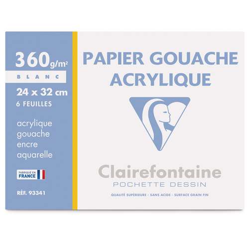 Clairefontaine | Gouache- & acrylpapier — 6-pak 