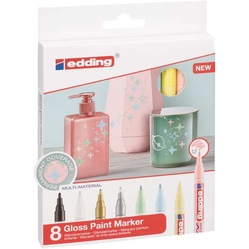 edding® | 751 Pastel Gloss Paint Marker set — 8 markers 
