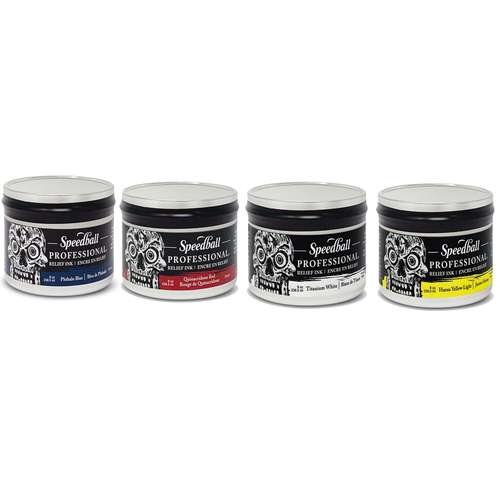 Speedball® | Professional® Relief Ink drukinkt — 4-set 