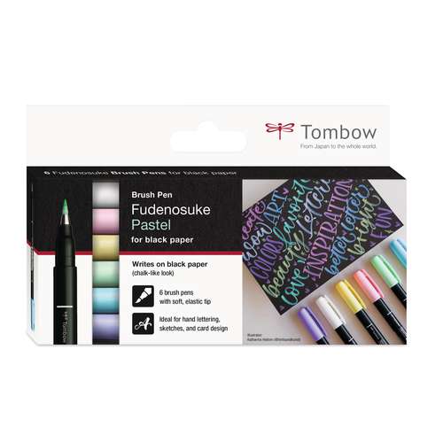 TOMBOW® | Fudenosuke pastel brush pen — 6-set 