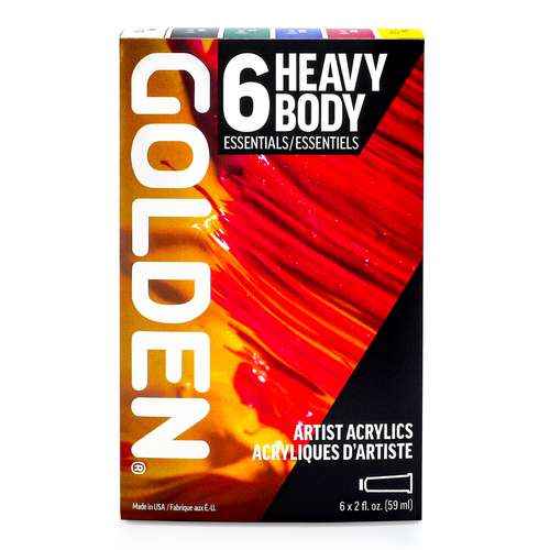 GOLDEN® | HEAVY BODY acrylverf — 6-set ESSENTIALS 