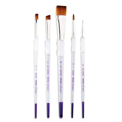 Royal & Langnickel® | SOFT-GRIP™ penselen ○ 5-set SG317 — synthetisch haar 