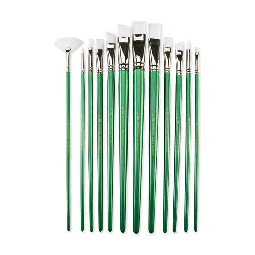 Royal & Langnickel® | White Taklon penselen ○ 12-set RSET-9516 — synthetisch haar 