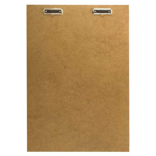 Tekenbord ○ hout — met 2 papierklemmen 