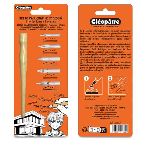 Cléopâtre | Calligraphy & Drawing pen set — 1 holder + 5 nibs 