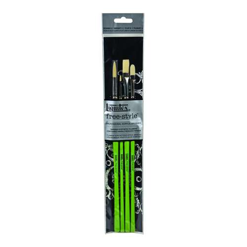 Liquitex® | free-style™ penselen ○ 4-set — synthetisch haar 