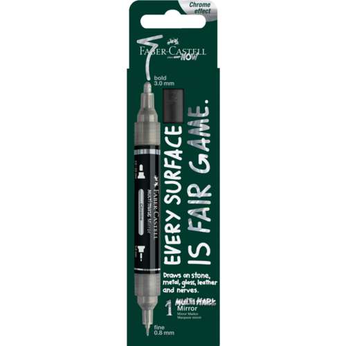 FABER-CASTELL | MULTIMARK MIRROR marker ○ dubbelzijdig — 551 Chrome 