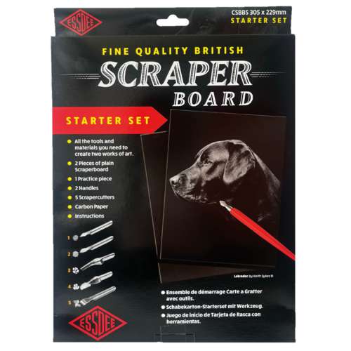 ESSDEE | Scraperboard ○ zwart — 10-starterset 