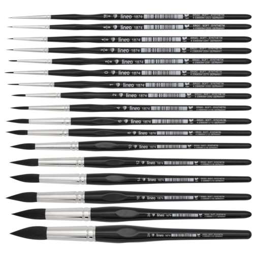 lineo | ERGO SOFT 1874 aquarelpenseel ○ rond — synthetisch haar 