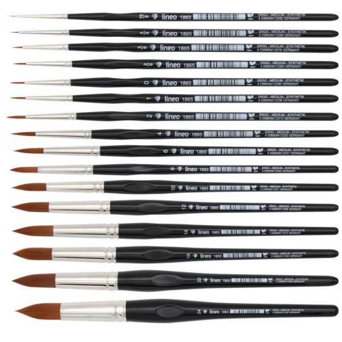 lineo | ERGO MEDIUM 1865 aquarelpenseel ○ rond — synthetisch haar 