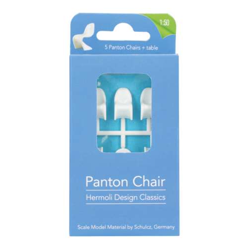SCHULCZ | Miniatuur tafel & stoelen ○ 1:50 — 6-set Panton 